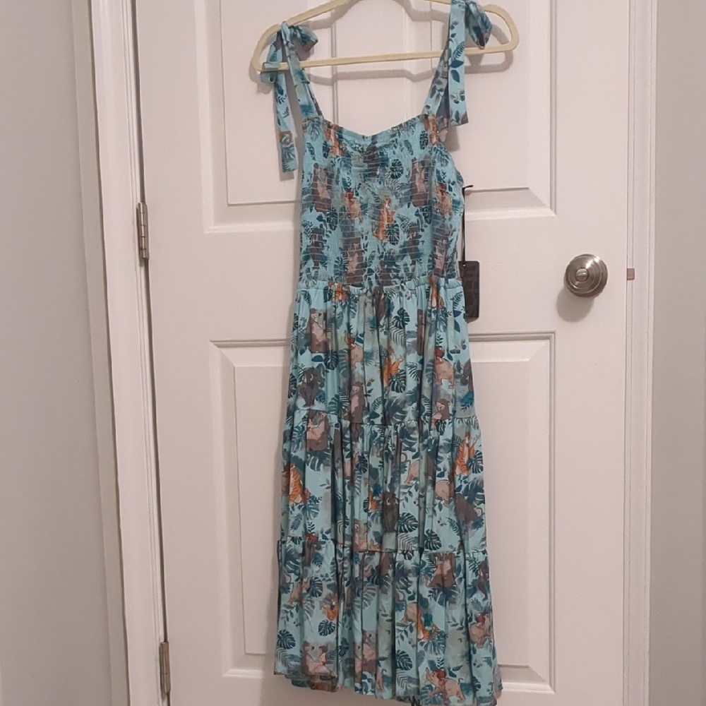 Disney The Jungle Book Smock Midi Dress with Tie Straps - NWT